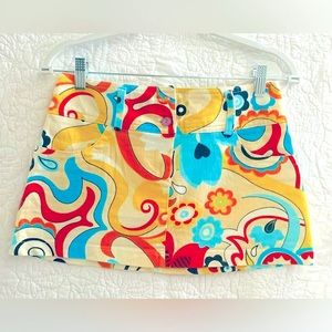 River-Mini White Denim Skirts-(missing a button) VINTAGE